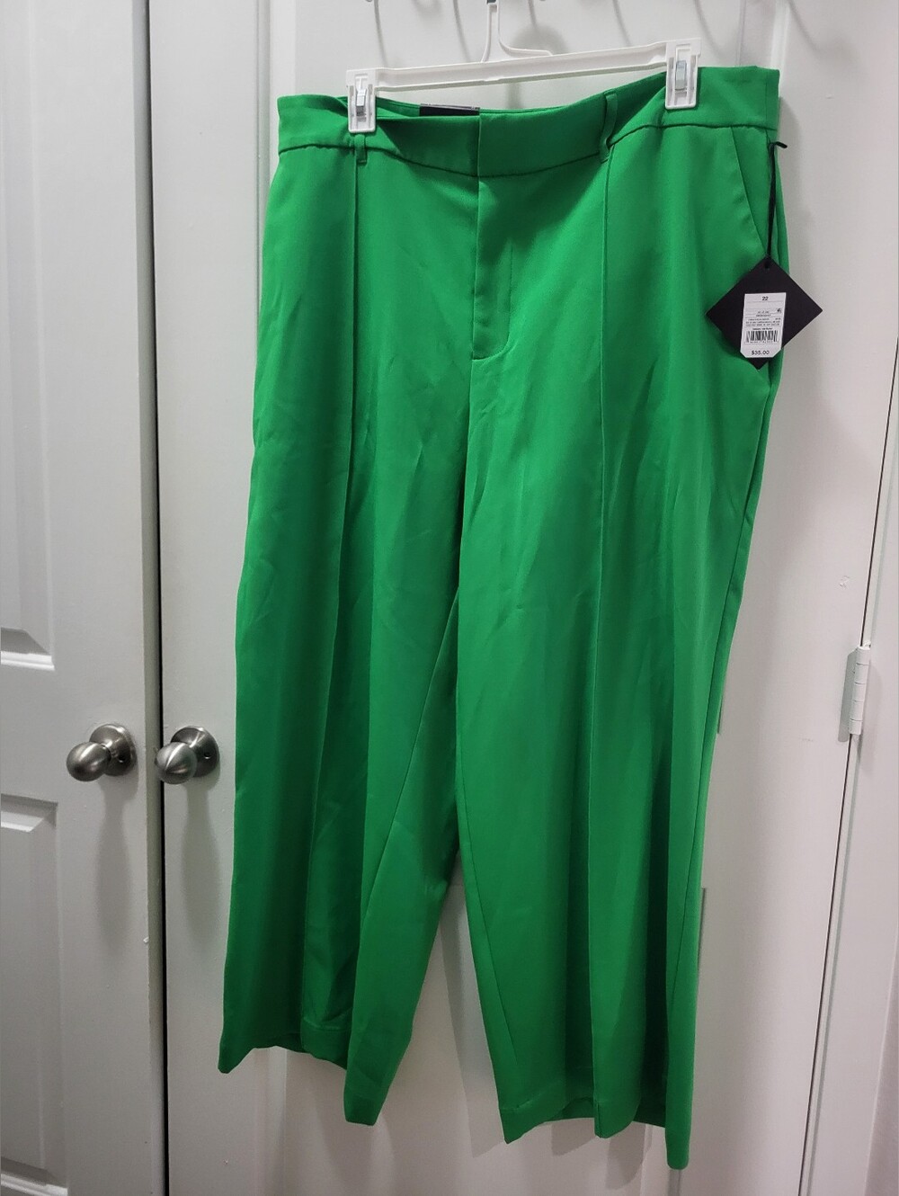 Green Wide-Leg Women’s Stretchy Dress Pants